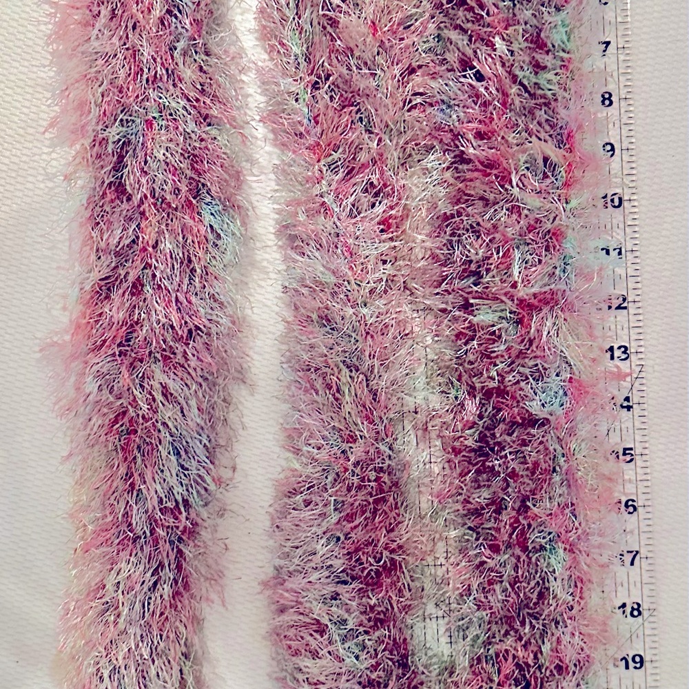 Colorful Fuzzy Scarf, Handmade in Perfect Condition